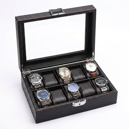 LuxeSaga | Boîte à Montres Luxe Verre et Cuir | Capacité 10 montres - rangement