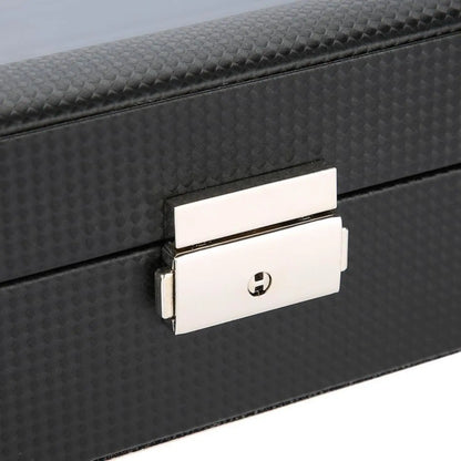 Élégance | Coffret Montre Carbone Verre | 6 Emplacements pour Protection