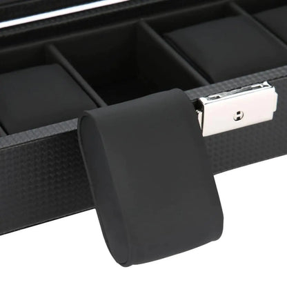 Élégance | Coffret Montre Carbone Verre | 6 Emplacements pour Protection