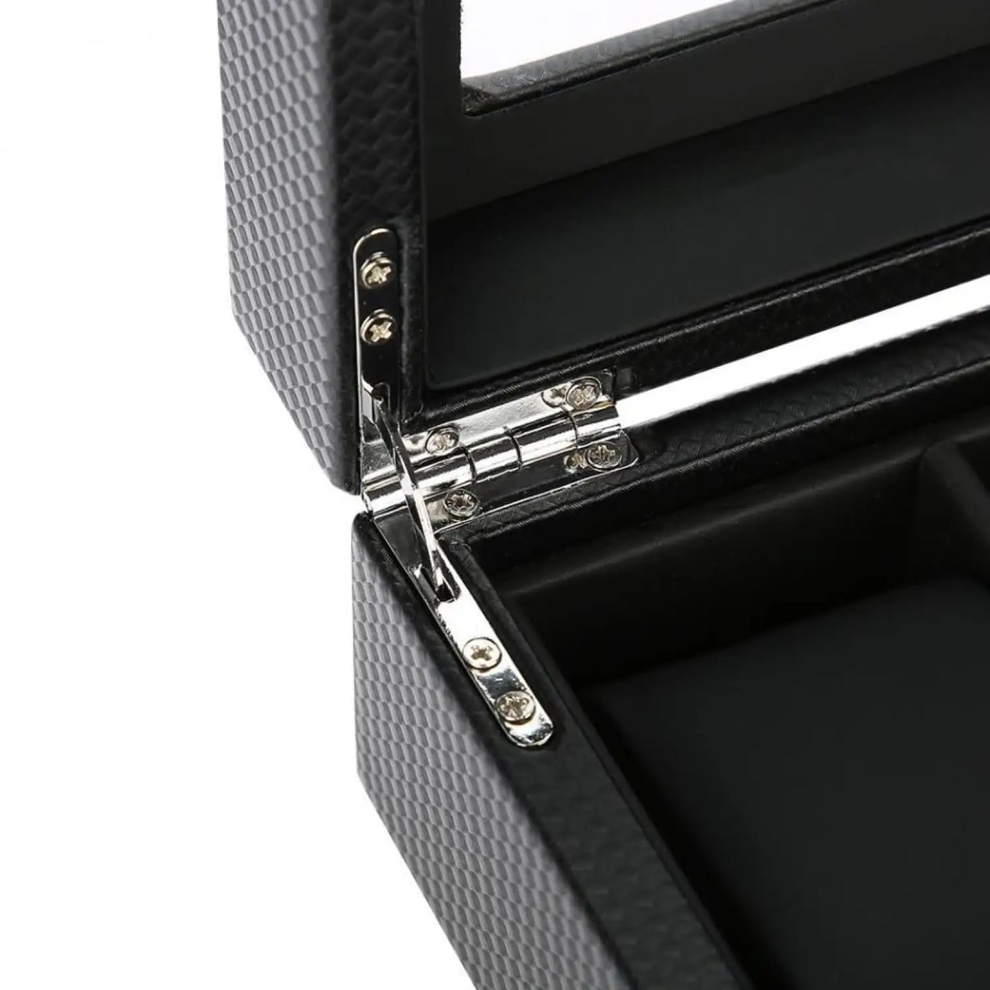 Élégance | Coffret Montre Carbone Verre | 6 Emplacements pour Protection