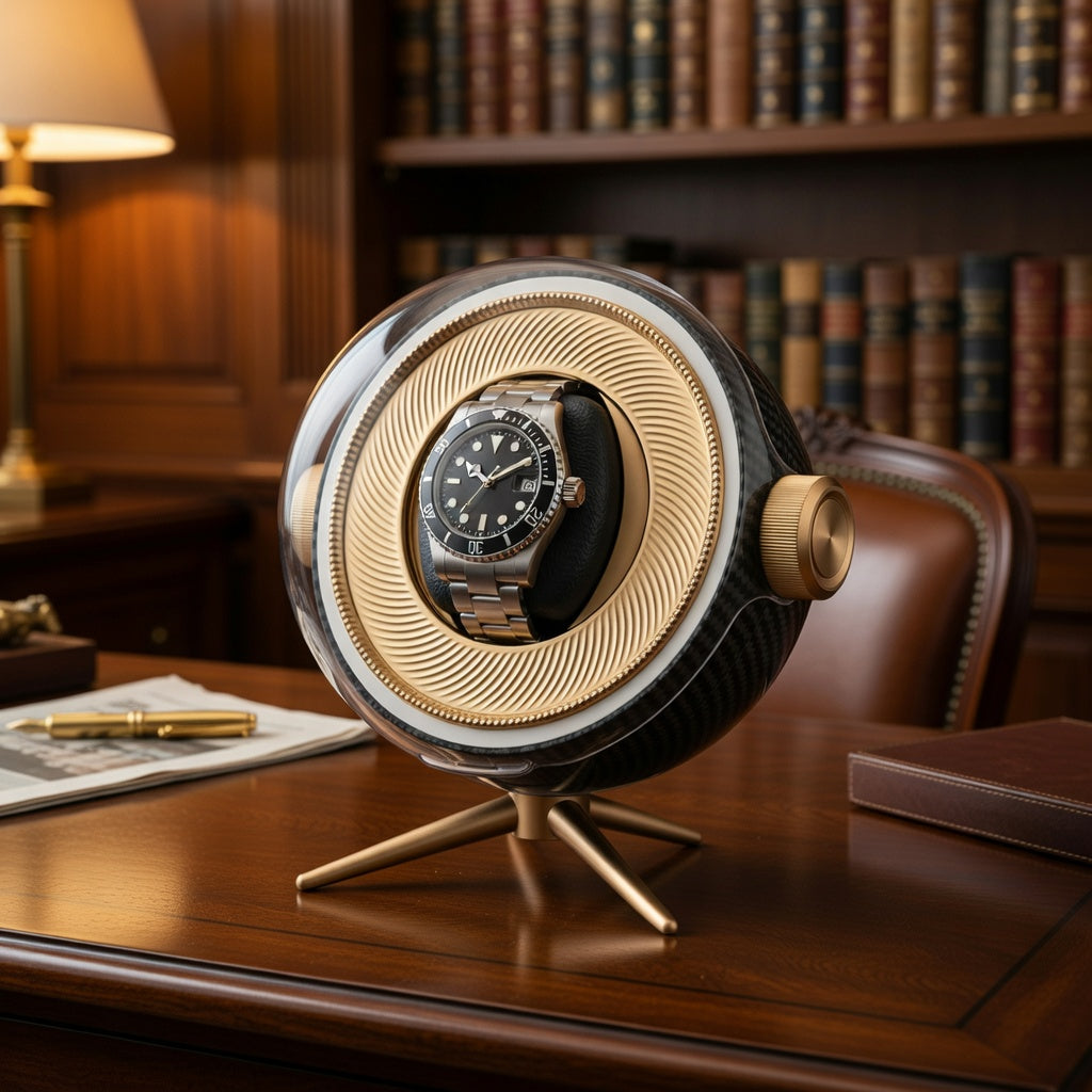 Cosmos Série | Remontoir Montres Sphère Rotative | Écrin Design pour Élégance
