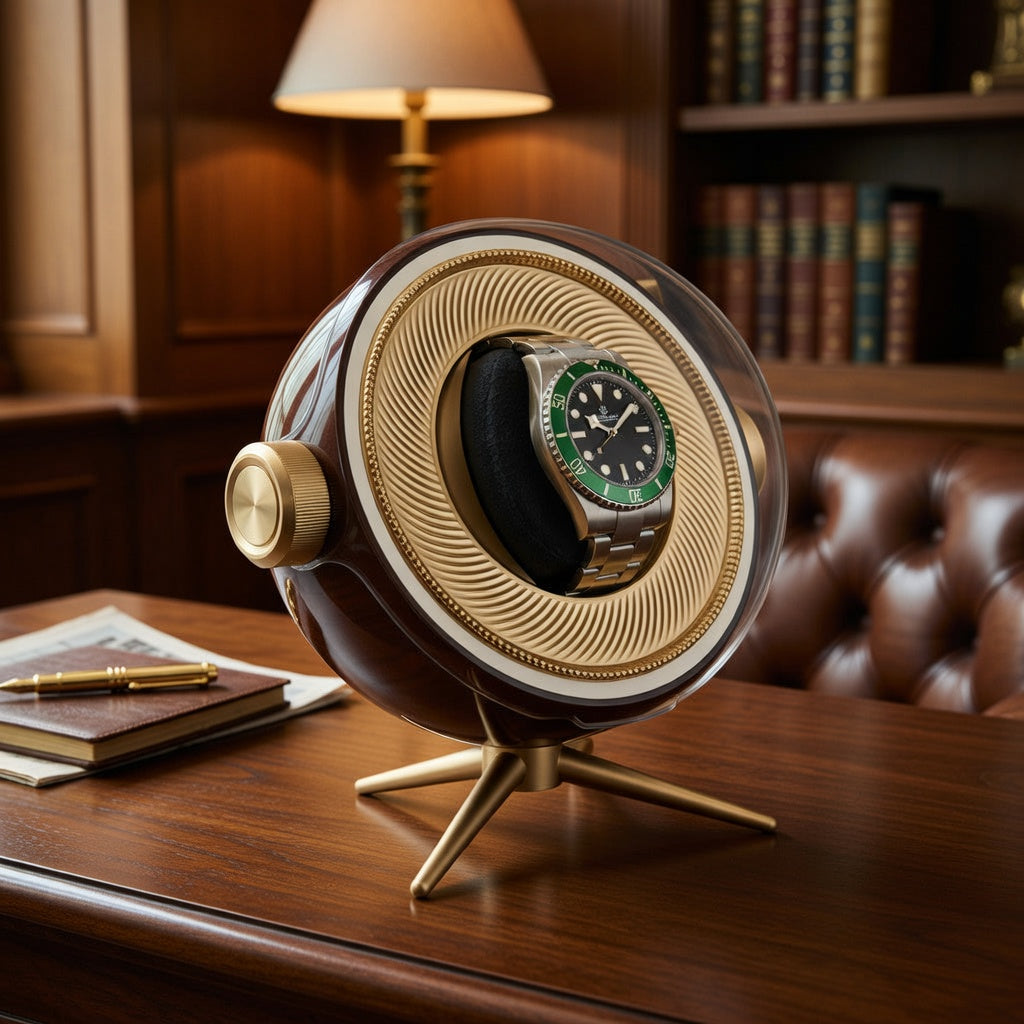 Cosmos Série | Remontoir Montres Sphère Rotative | Écrin Design pour Élégance