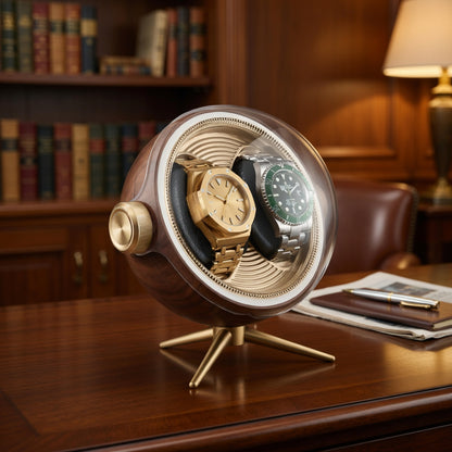 Cosmos Series | Remontoir Montres Sphère – Écrin Rotatif Pour 2 Montres