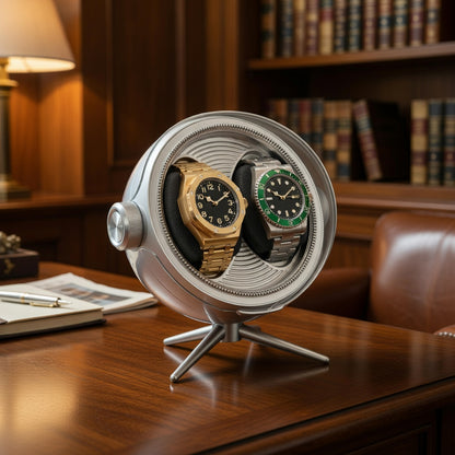 Cosmos Series | Remontoir Montres Sphère – Écrin Rotatif Pour 2 Montres