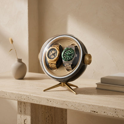 Cosmos Series | Remontoir Montres Sphère – Écrin Rotatif Pour 2 Montres