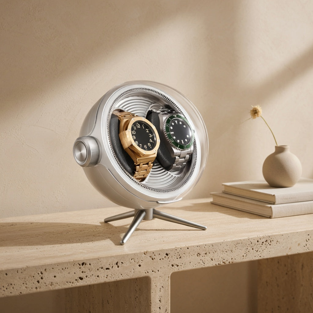 Cosmos Series | Remontoir Montres Sphère – Écrin Rotatif Pour 2 Montres
