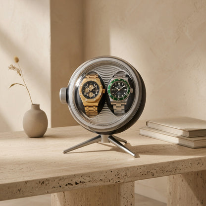 Cosmos Series | Remontoir Montres Sphère – Écrin Rotatif Pour 2 Montres