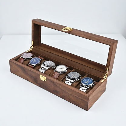 Élégance Bois | Écrin pour montres en bois 6 emplacements | Pour protéger vos montres