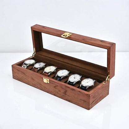 Élégance Bois | Écrin pour montres en bois 6 emplacements | Pour protéger vos montres