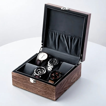 Élégance Noyer | Coffret Montres Capacité 6 Montres | Flanelle pour Rangement Sûr