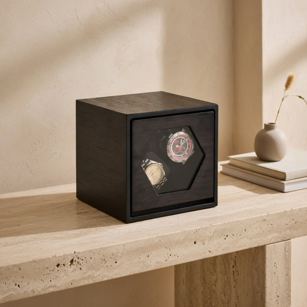 Épure | Remontoir Montre Silencieuse | Aluminium Noir Mat pour précision durable