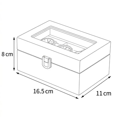 Gamme Élégante | Écrin à montres bois – Verre | Rangement sûr pour 3 montres