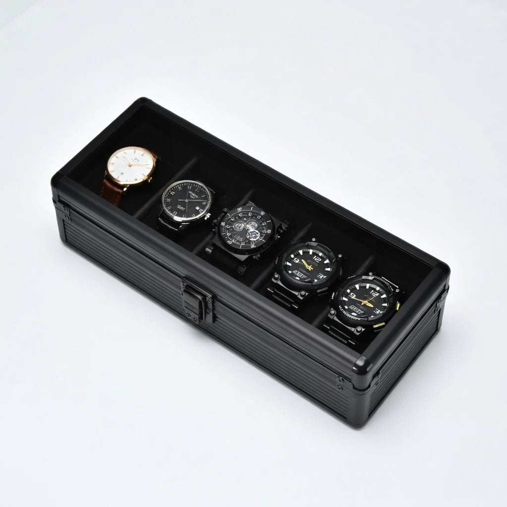 Ligne Élégance | Boîte à montres aluminium intérieur modulable | pour protection