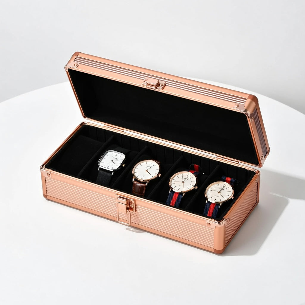 Ligne Élégance | Boîte à montres aluminium intérieur modulable | pour protection