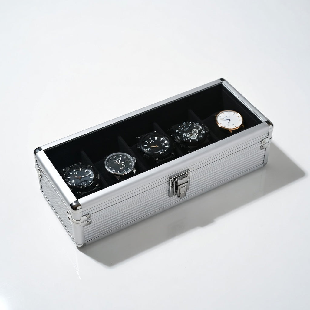 Ligne Élégance | Boîte à montres aluminium intérieur modulable | pour protection
