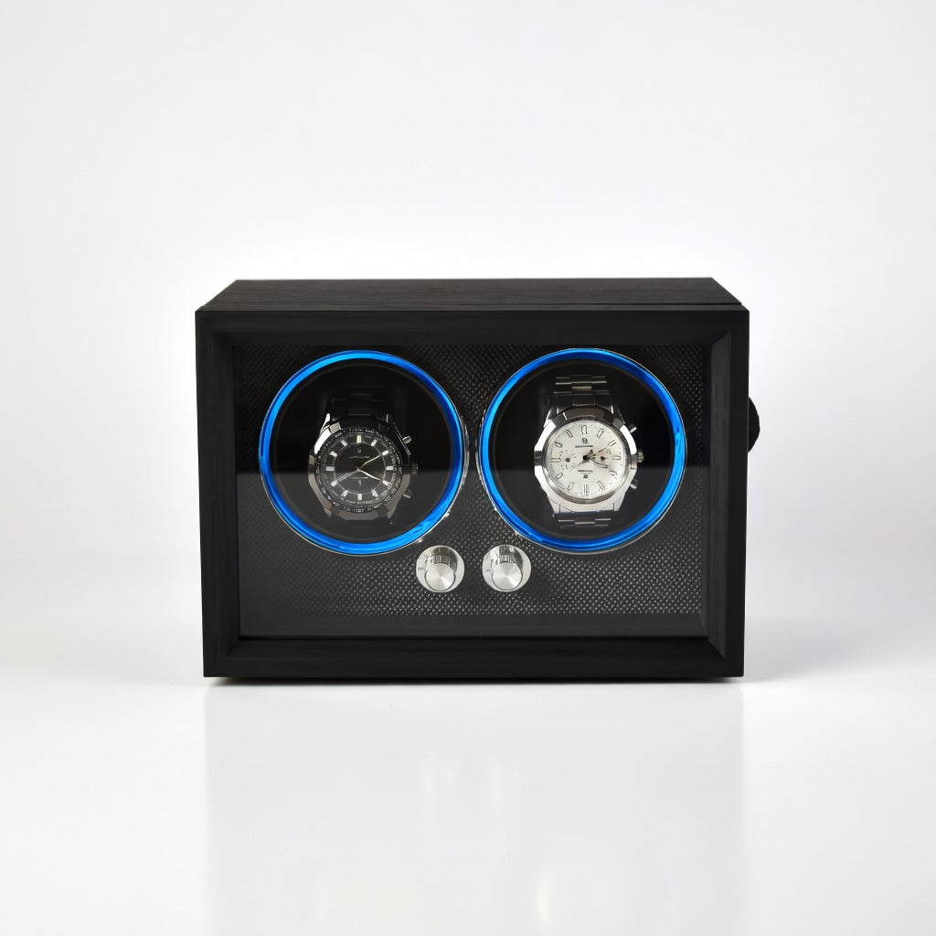 Ligne | Remontoir Montre Cube Double Corbeau Bois - Silencieux | Pour Précis