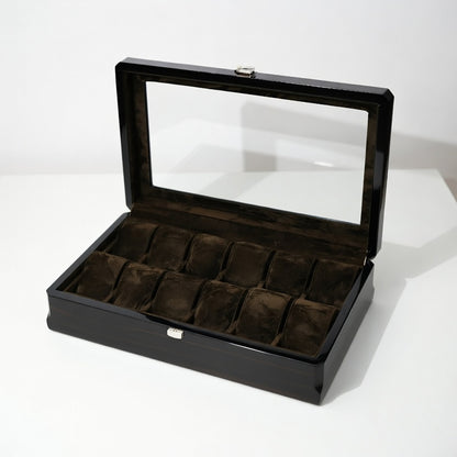 Linea | Écrin Bois Montres 12 avec Velours Amovibles | Protection