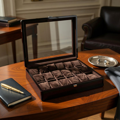 LuxeLine | Écrin Montres Bois avec Coussins Velours | Élégance et Protection
