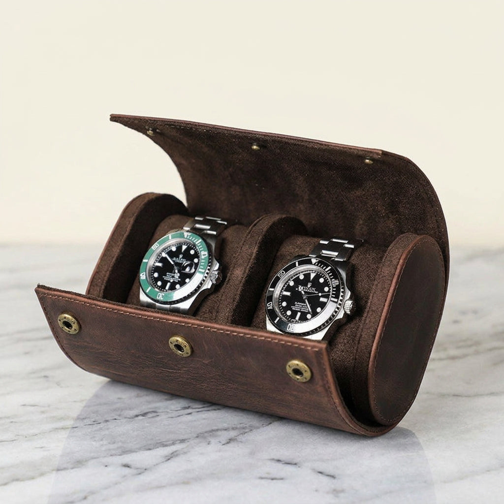 LuxeLine | Boîte Montres Cuir Duo | Fermeture Magnétique pour Sécurité
