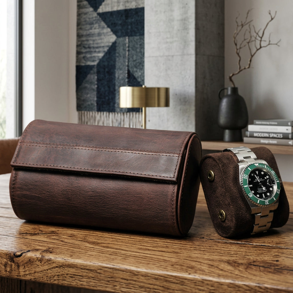 LuxeLine | Boîte Montres Cuir Duo | Fermeture Magnétique pour Sécurité