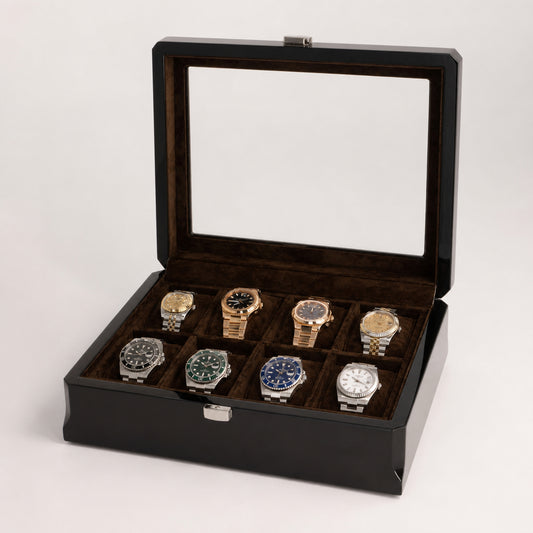 ÉcrinLine | Écrin Bois Montres 8 Velours Amovibles | Rangement et Protection