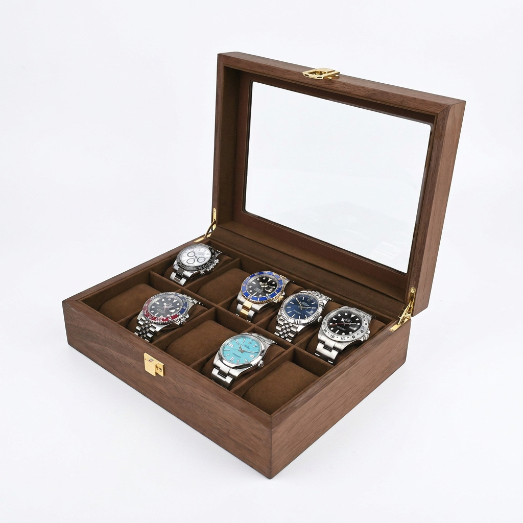 Élégance Bois | Écrin Montres Verre | Élégance et Protection pour 10 Montres
