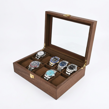 Élégance Bois | Écrin Montres Verre | Élégance et Protection pour 10 Montres