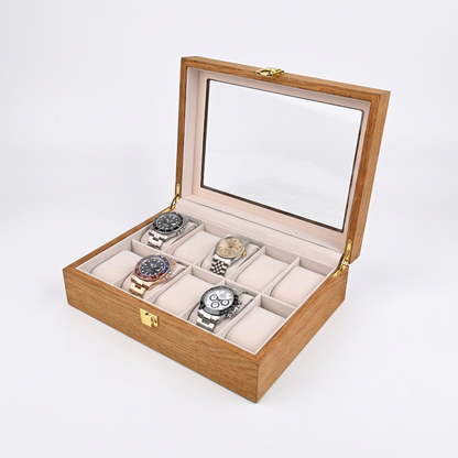 Élégance Bois | Écrin Montres Verre | Élégance et Protection pour 10 Montres