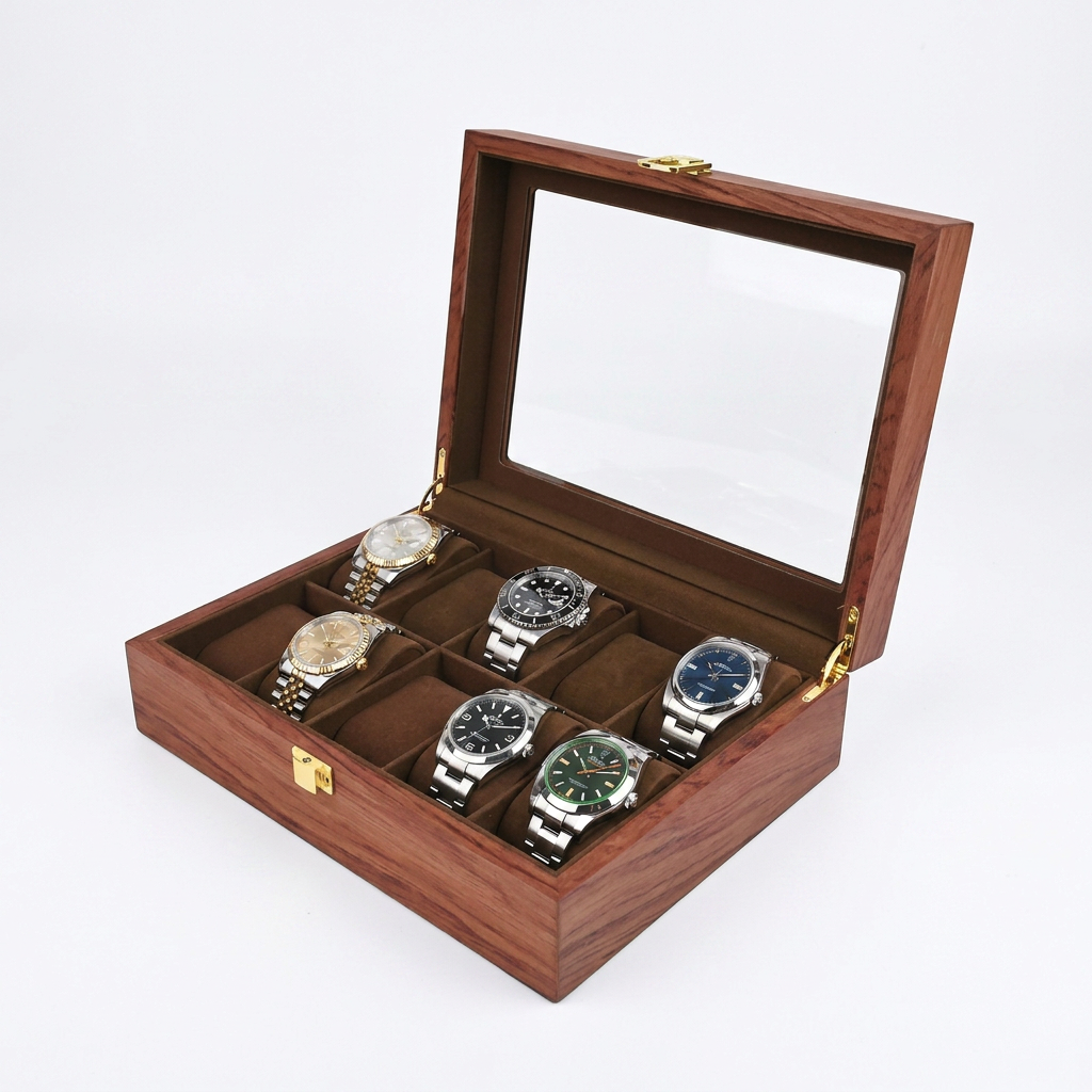Élégance Bois | Écrin Montres Verre | Élégance et Protection pour 10 Montres