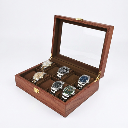 Élégance Bois | Écrin Montres Verre | Élégance et Protection pour 10 Montres