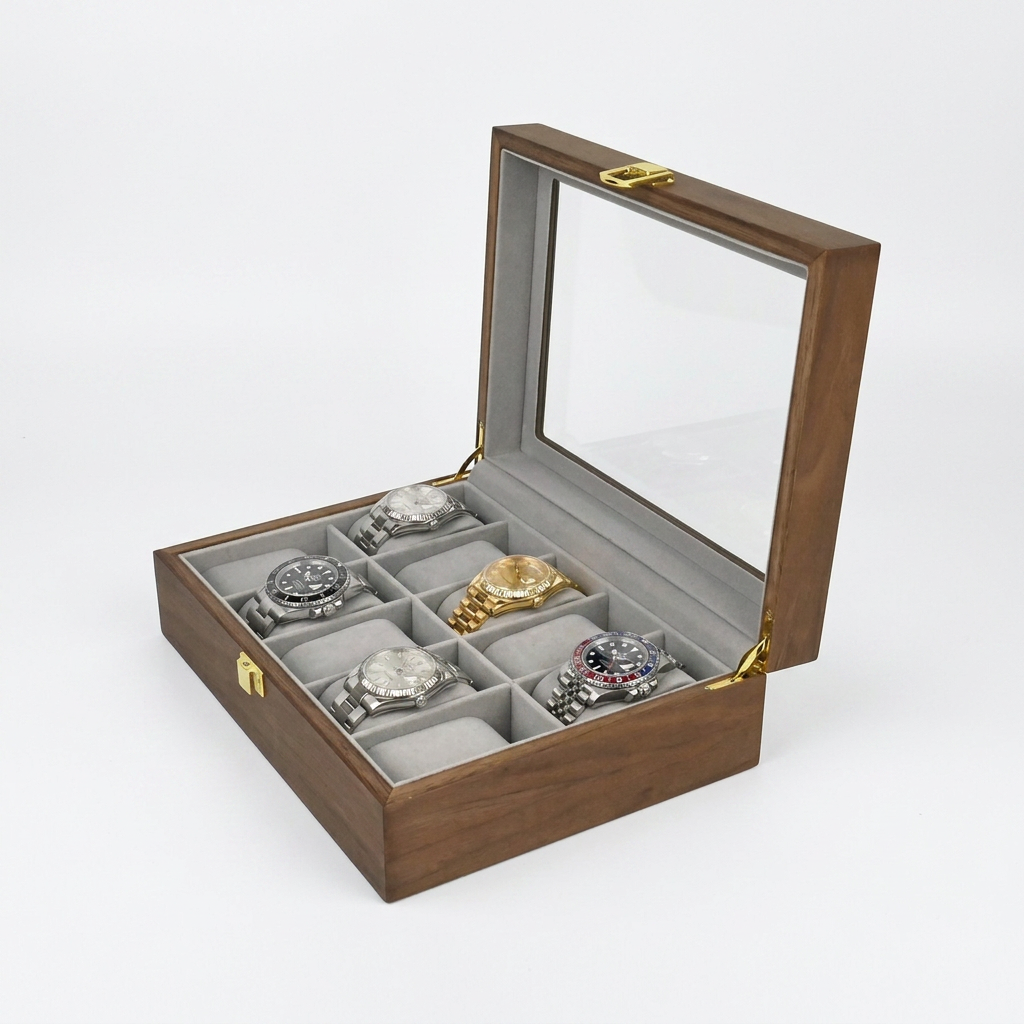 Élégance Bois | Écrin Montres Verre | Élégance et Protection pour 10 Montres