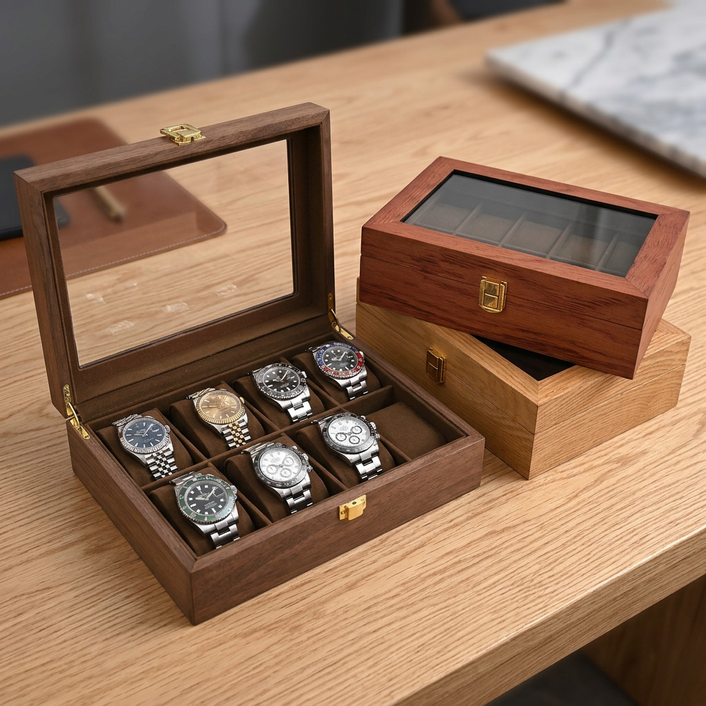 Élégance Bois | Écrin Montres Verre | Élégance et Protection pour 10 Montres