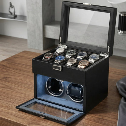 Élan Line | Remontoir Automatiques Noir Compact | 8 Rangements Pour Organisation