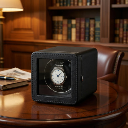 NovaCube | Remontoir Montre Cube Noir ABS – Silencieux | pour Mouvement Prolongé