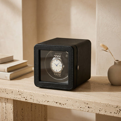 NovaCube | Remontoir Montre Cube Noir ABS – Silencieux | pour Mouvement Prolongé