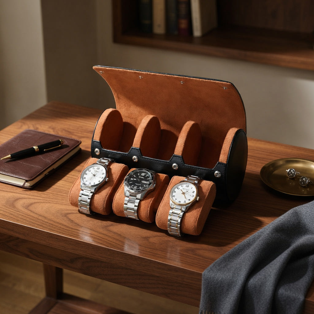 NovaLine | Écrin Montres 3-Trous | Doux Intérieur pour Montres