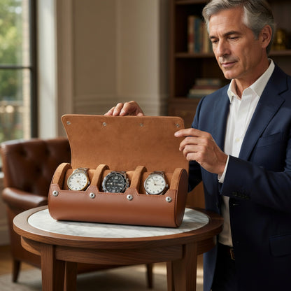 NovaLine | Écrin Montres 3-Trous | Doux Intérieur pour Montres