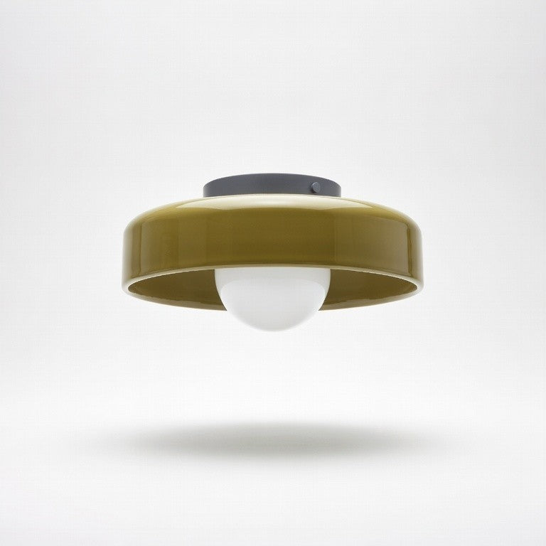 LumineuxDesign | Élégant Plafonnier LED en Verre Ambre pour Salon