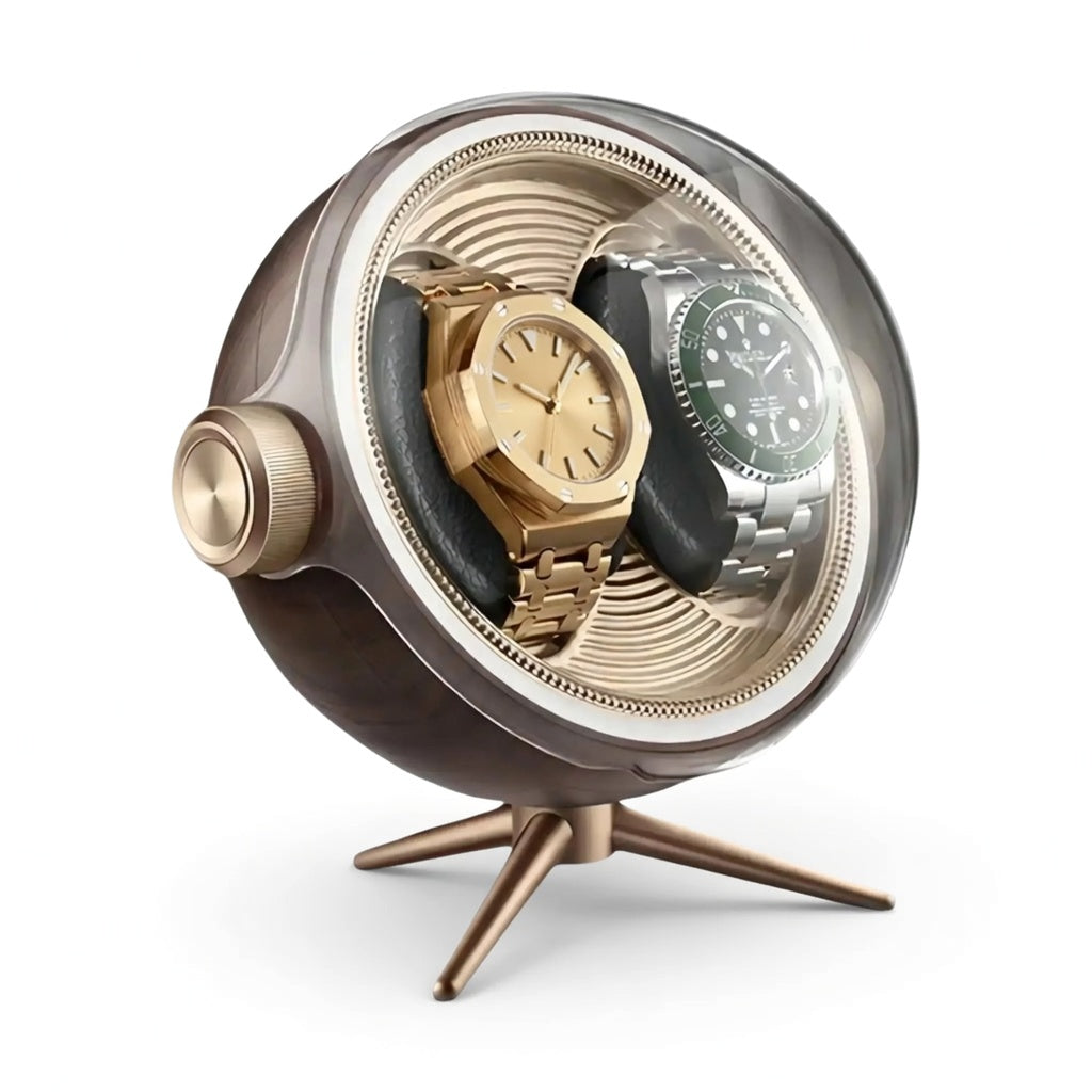 Cosmos Series | Remontoir Montres Sphère – Écrin Rotatif Pour 2 Montres