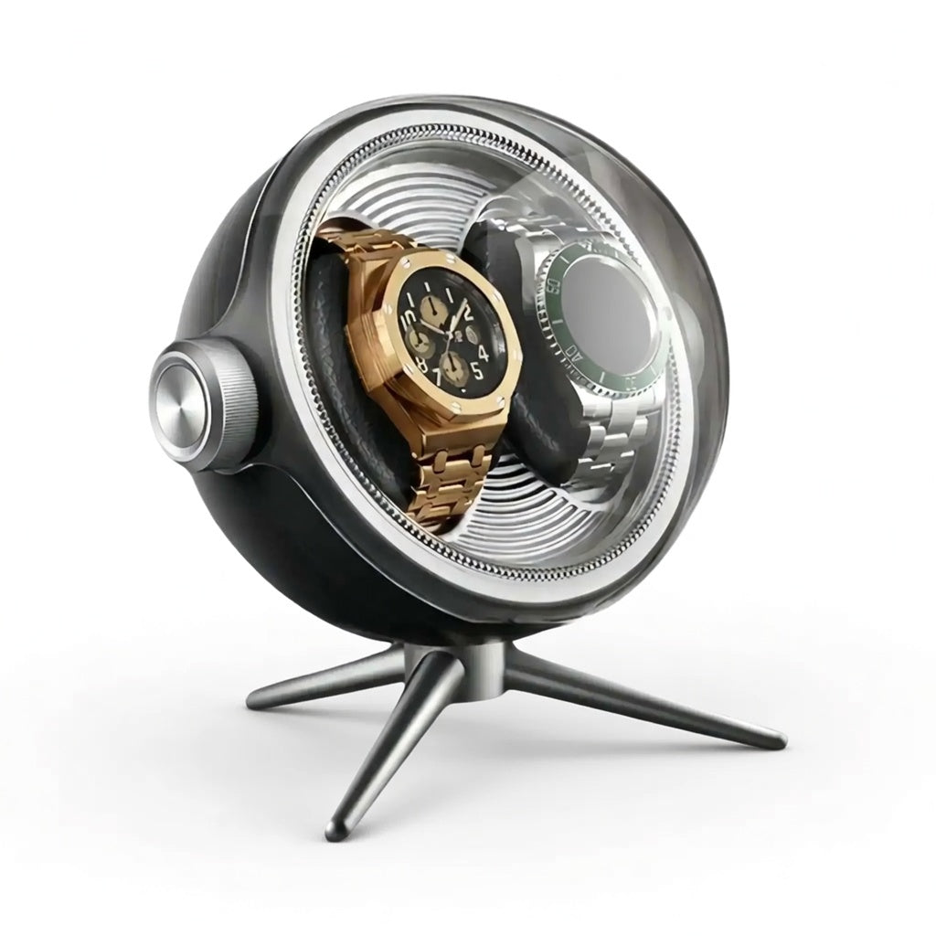 Cosmos Series | Remontoir Montres Sphère – Écrin Rotatif Pour 2 Montres