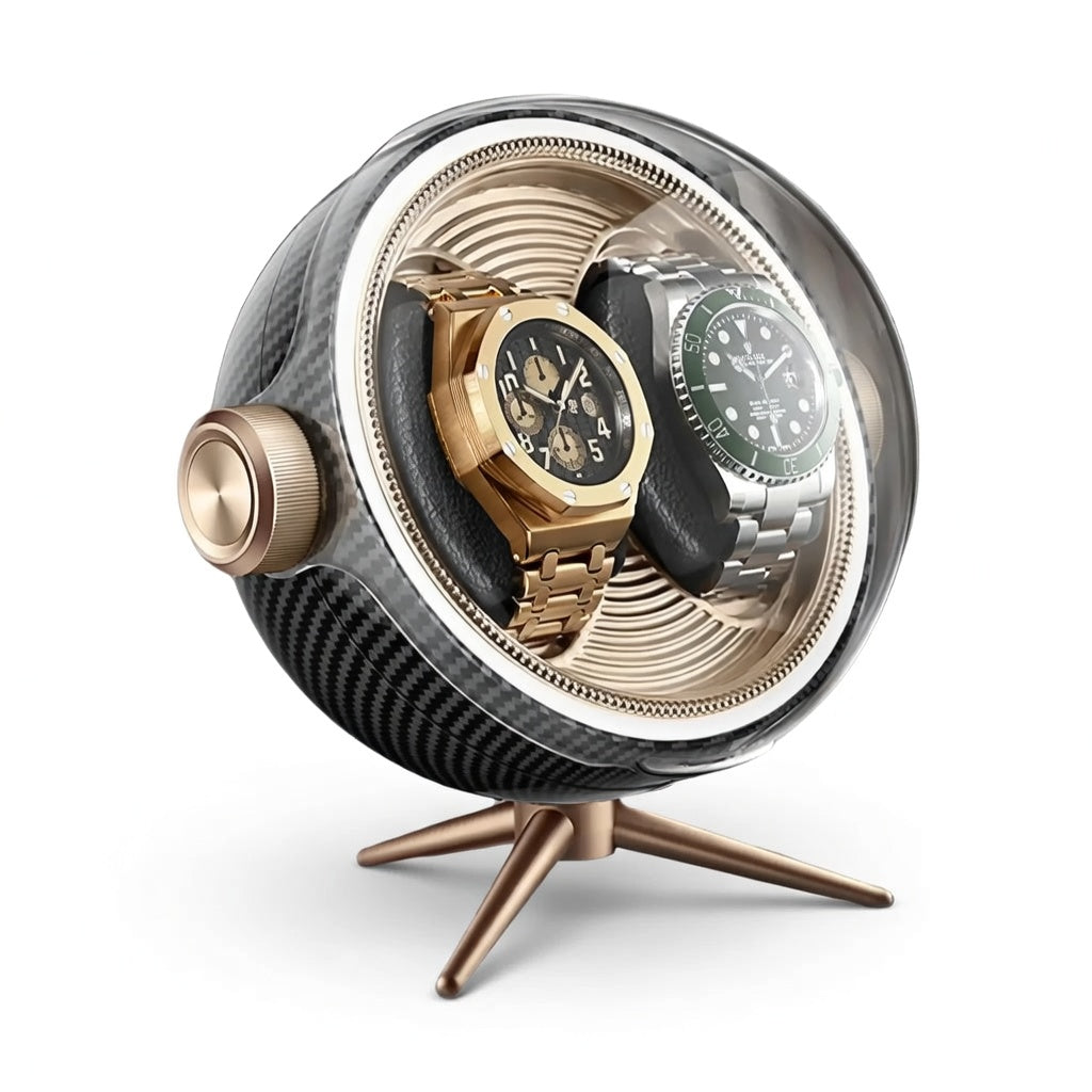 Cosmos Series | Remontoir Montres Sphère – Écrin Rotatif Pour 2 Montres