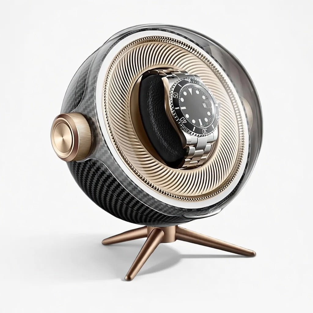 Cosmos Série | Remontoir Montres Sphère Rotative | Écrin Design pour Élégance