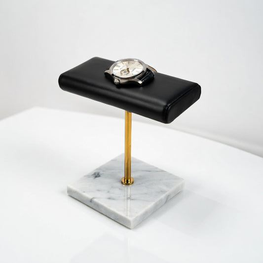 Série Marbre | Présentoir Montres Avec Coussin Cuir Noir | Raffiné Pour Montres